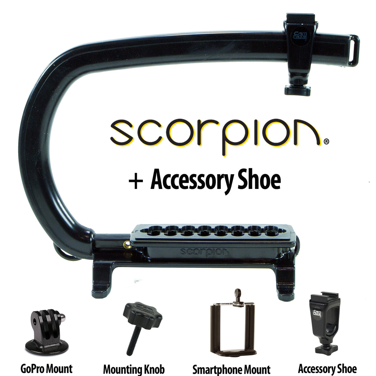 Cam Caddie Scorpion Original Camera Stabilizer Handle with Bonus Accessory Shoe - Cam Caddie - The Original Universal Stabilizing Camera Handle