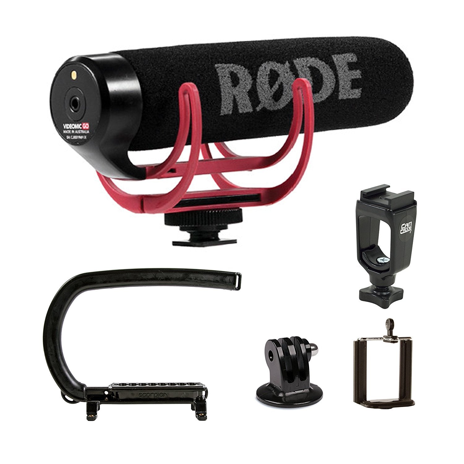 Cam Caddie Scorpion EX + RODE VideoMic GO Microphone Camera Stabilizer Bundle - Cam Caddie - The Original Universal Stabilizing Camera Handle