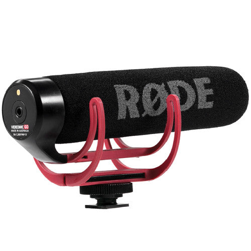 RODE VideoMic GO Camera Shotgun Microphone with Integrated Cold-Shoe Mount and Windshield - Cam Caddie - The Original Universal Stabilizing Camera Handle