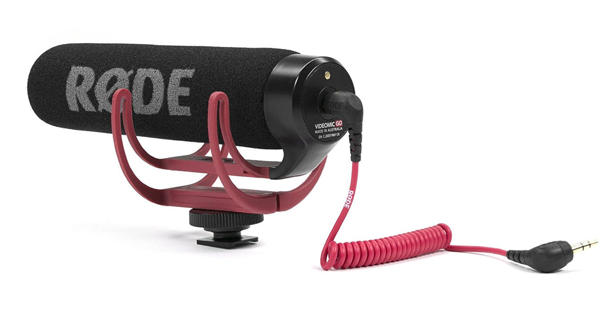 RODE VideoMic GO Camera Shotgun Microphone with Integrated Cold-Shoe Mount and Windshield - Cam Caddie - The Original Universal Stabilizing Camera Handle