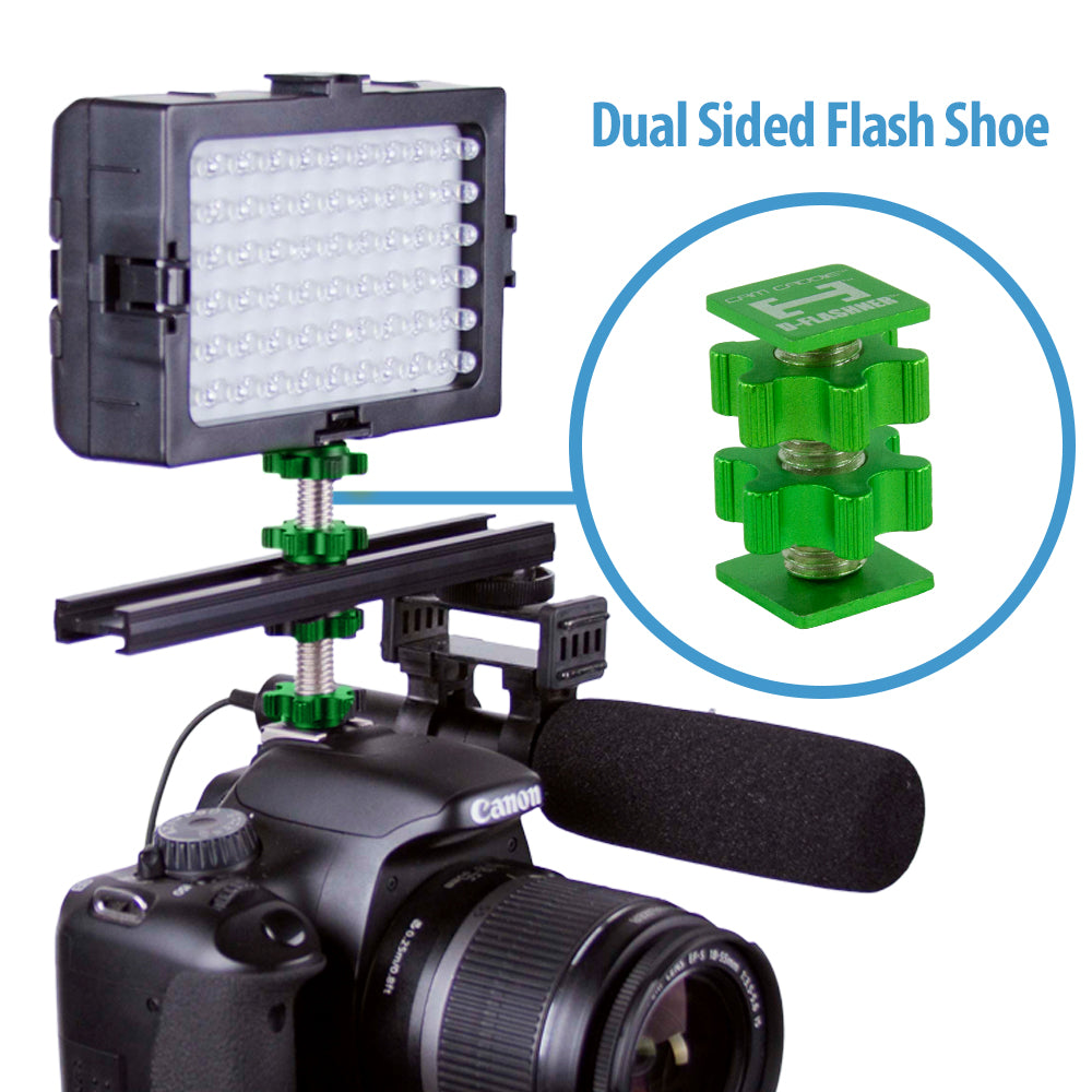 C-Shape Dual Hot Shoes Flash Lamp Mount Holder Bracket For DV Cameras Camcorders DSLR Cameras