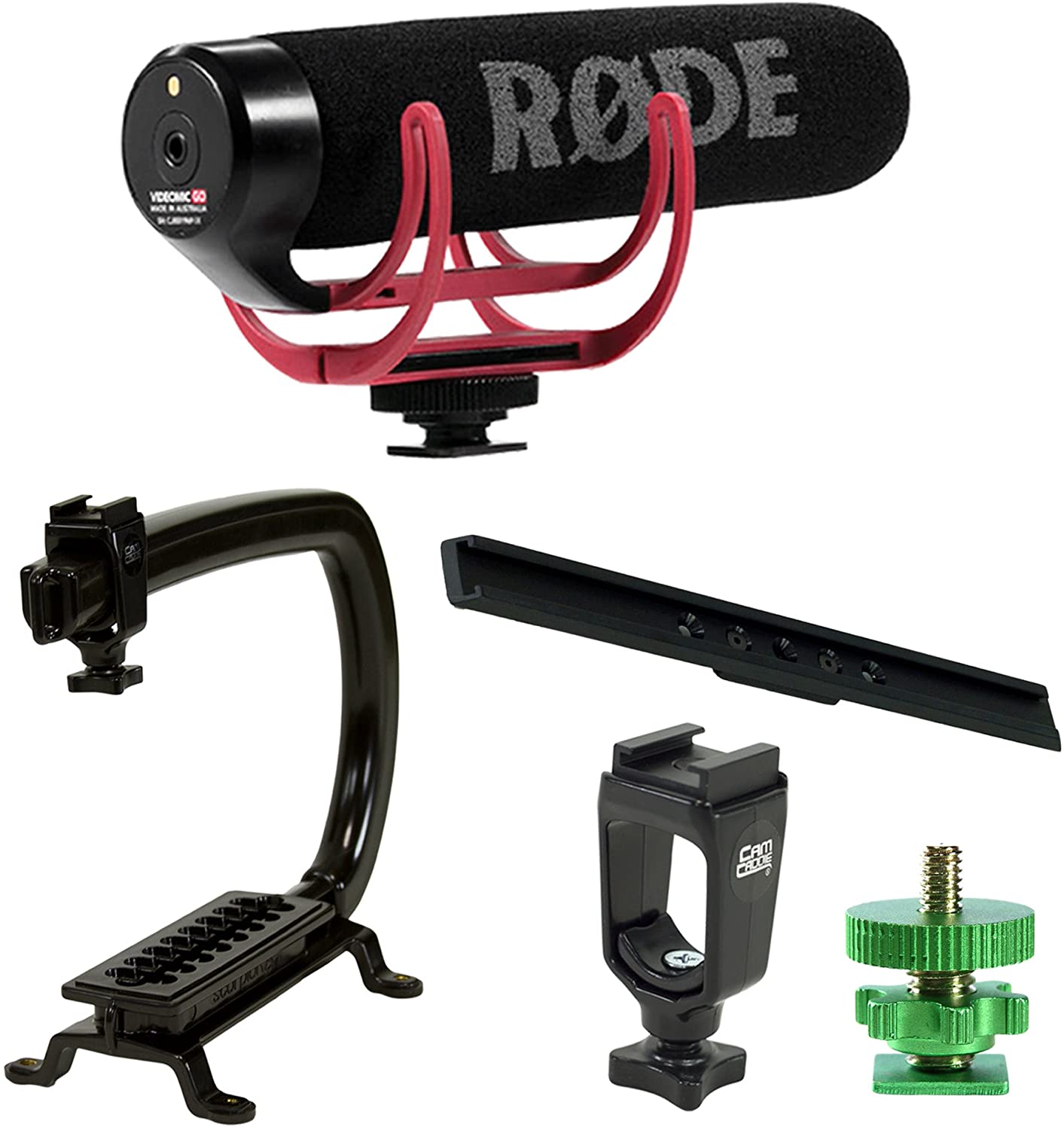 Cam Caddie Scorpion EX Starter Kit + RODE VideoMic GO Camera Stabilizer Bundle - Cam Caddie - The Original Universal Stabilizing Camera Handle