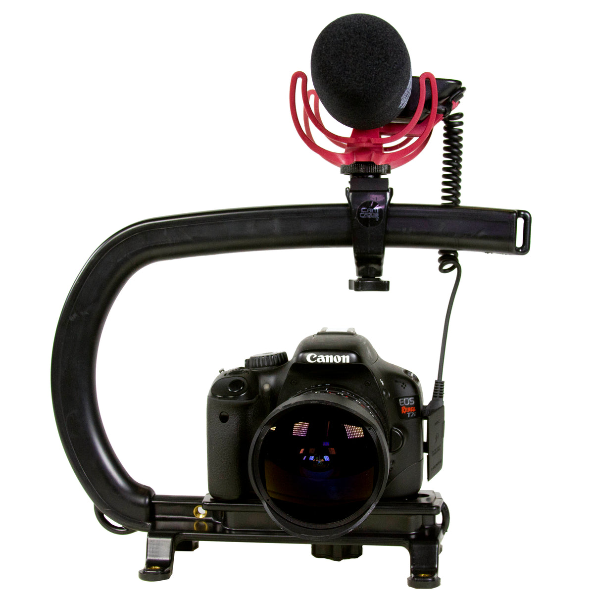 RODE VideoMic-R Shotgun Microphone with Rycote Lyre Mount - Cam Caddie - The Original Universal Stabilizing Camera Handle