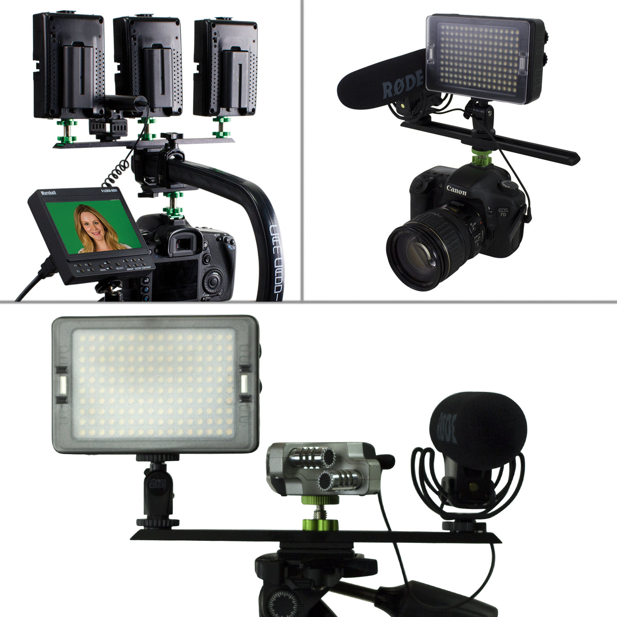 Cam Caddie 3 Piece Camera Stabilizer Accessory Kit - Includes: Accessory Shoe, 10&quot; Wing and 1/4&quot;-20 Flashner Mount - Cam Caddie - The Original Universal Stabilizing Camera Handle