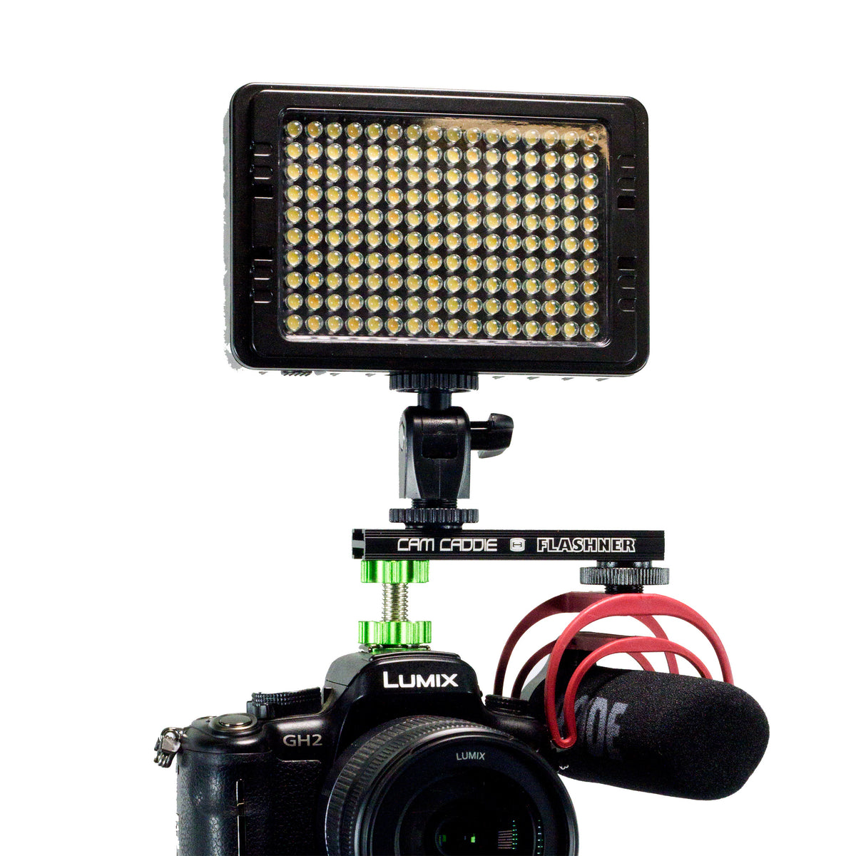 Cam Caddie 4 Inch Flashner Kit - Flash Shoe Extension Bracket for DSLR and Mirrorless Cameras - Cam Caddie - The Original Universal Stabilizing Camera Handle