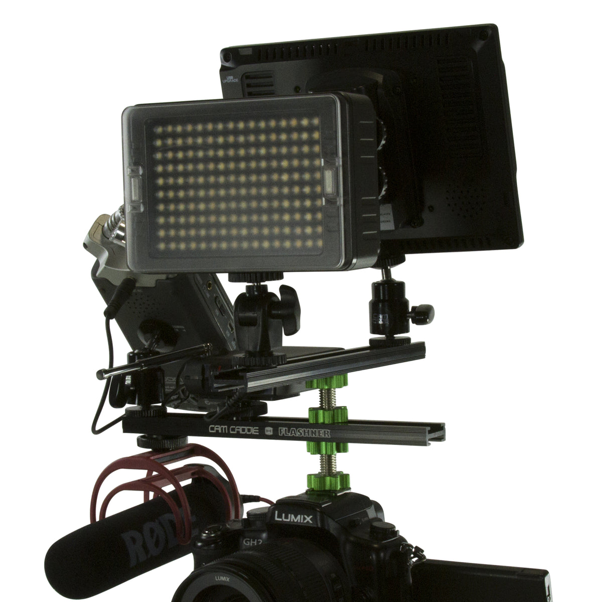 Cam Caddie 6 Inch Flashner Kit - Flash Shoe Extension Bracket for DSLR and Mirrorless Cameras - Cam Caddie - The Original Universal Stabilizing Camera Handle