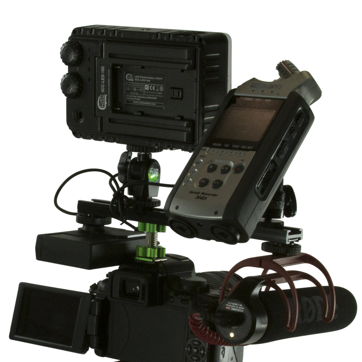 Cam Caddie 6 Inch Flashner Kit - Flash Shoe Extension Bracket for DSLR and Mirrorless Cameras - Cam Caddie - The Original Universal Stabilizing Camera Handle