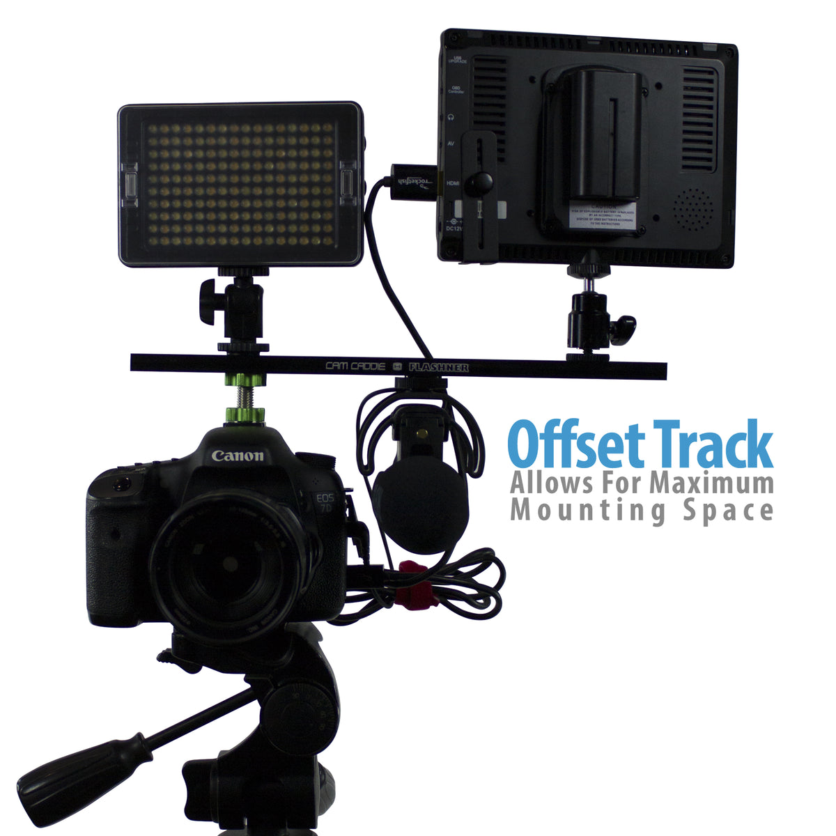 Cam Caddie 12 Inch Flashner Kit - Flash Shoe Extension Bracket for DSLR and Mirrorless Cameras - Cam Caddie - The Original Universal Stabilizing Camera Handle