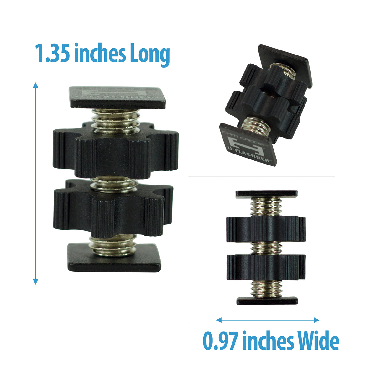 Cam Caddie D-Flashner Dual Sided Cold Shoe Flash Adapter - Cam Caddie - The Original Universal Stabilizing Camera Handle