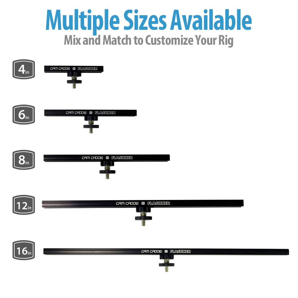 Cam Caddie 8 Inch 1/4”-20 Flashner Kit - Dual Sided Camera Flash Shoe Extension Bracket - Cam Caddie - The Original Universal Stabilizing Camera Handle