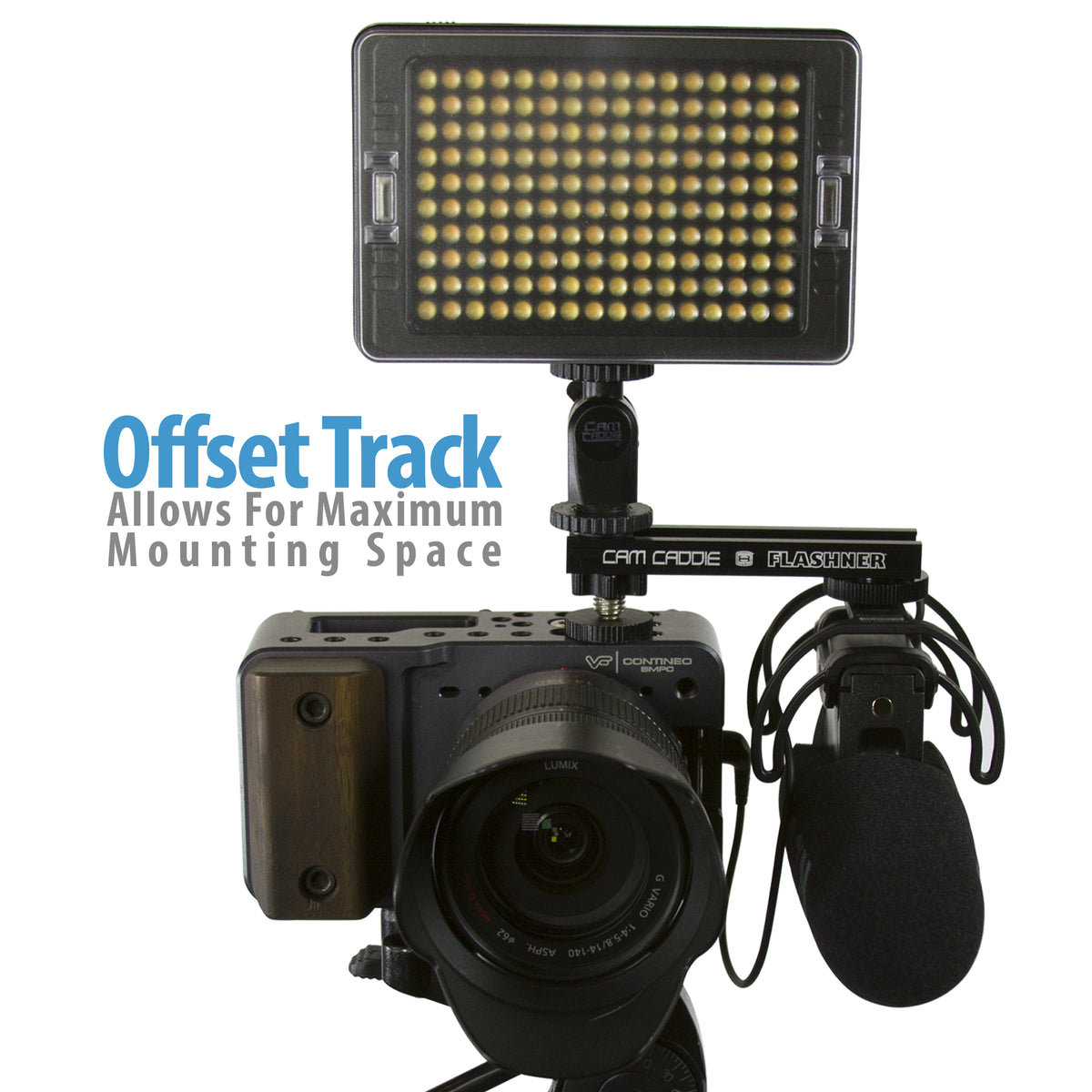 Cam Caddie 4 Inch 1/4”-20 Flashner Kit - Dual Sided Camera Flash Shoe Extension Bracket - Cam Caddie - The Original Universal Stabilizing Camera Handle