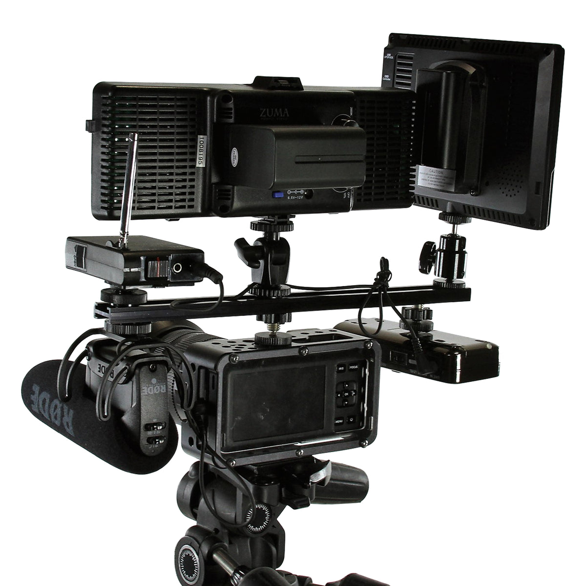 Cam Caddie 12 Inch 1/4”-20 Flashner Kit - Dual Sided Camera Stabilizer Flash Shoe Extension Bracket - Cam Caddie - The Original Universal Stabilizing Camera Handle