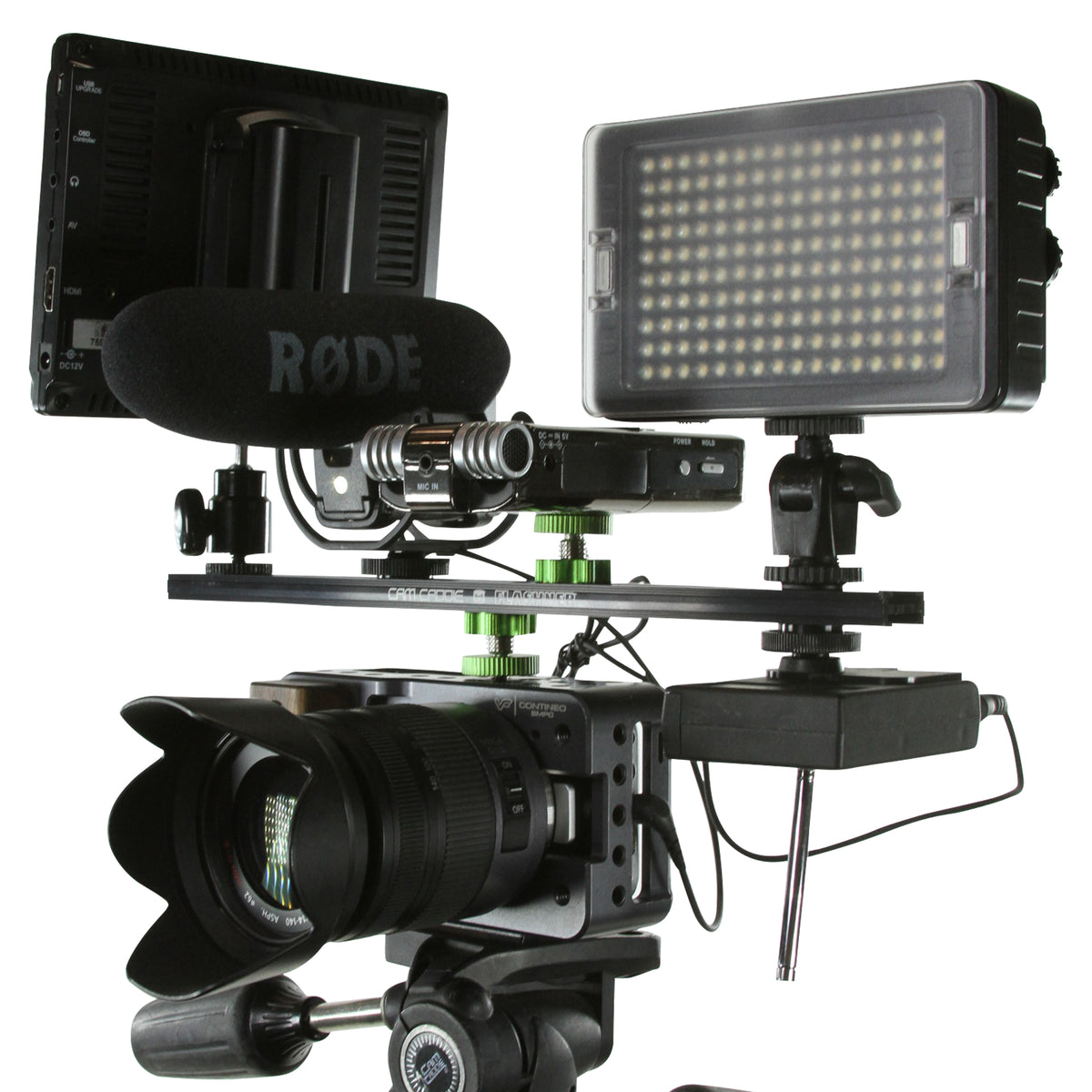 Cam Caddie 12 Inch 1/4”-20 Flashner Kit - Dual Sided Camera Stabilizer Flash Shoe Extension Bracket - Cam Caddie - The Original Universal Stabilizing Camera Handle