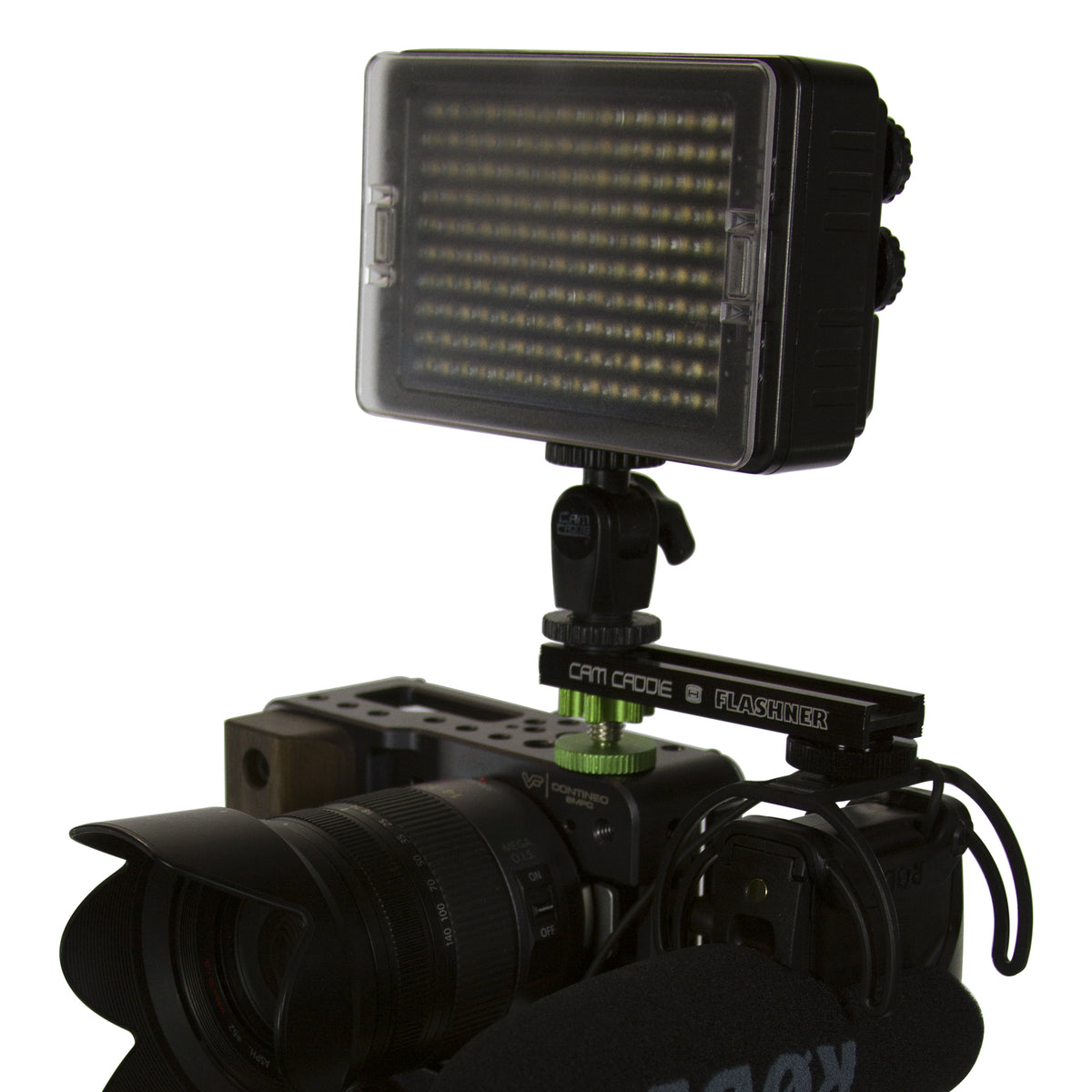 Cam Caddie 4 Inch 1/4”-20 Flashner Kit - Dual Sided Camera Flash Shoe Extension Bracket - Cam Caddie - The Original Universal Stabilizing Camera Handle