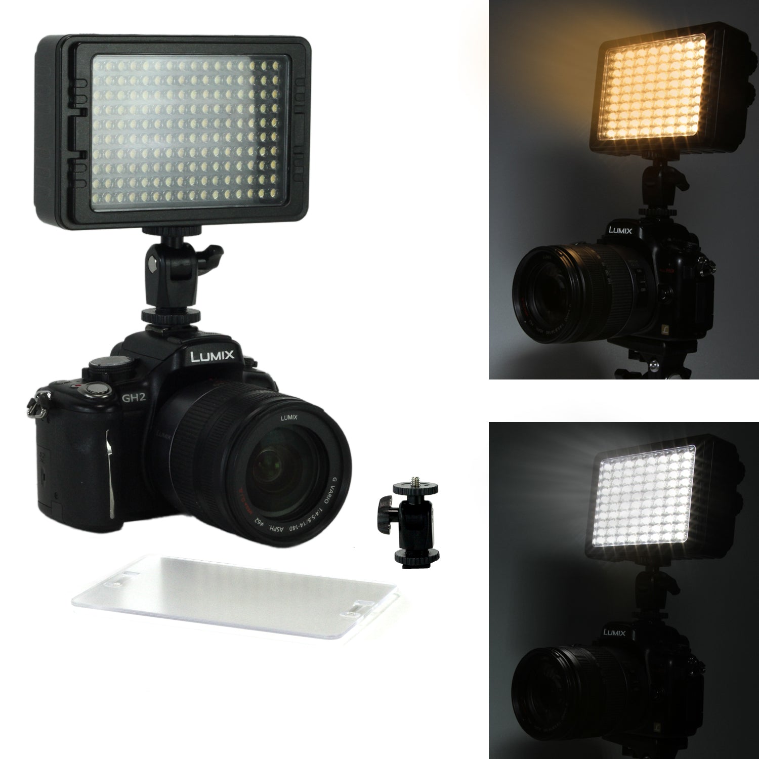 Cam Caddie LED-160 Photo / Video Light with Variable 3200° to 5600°K Color Temperature - Cam Caddie - The Original Universal Stabilizing Camera Handle