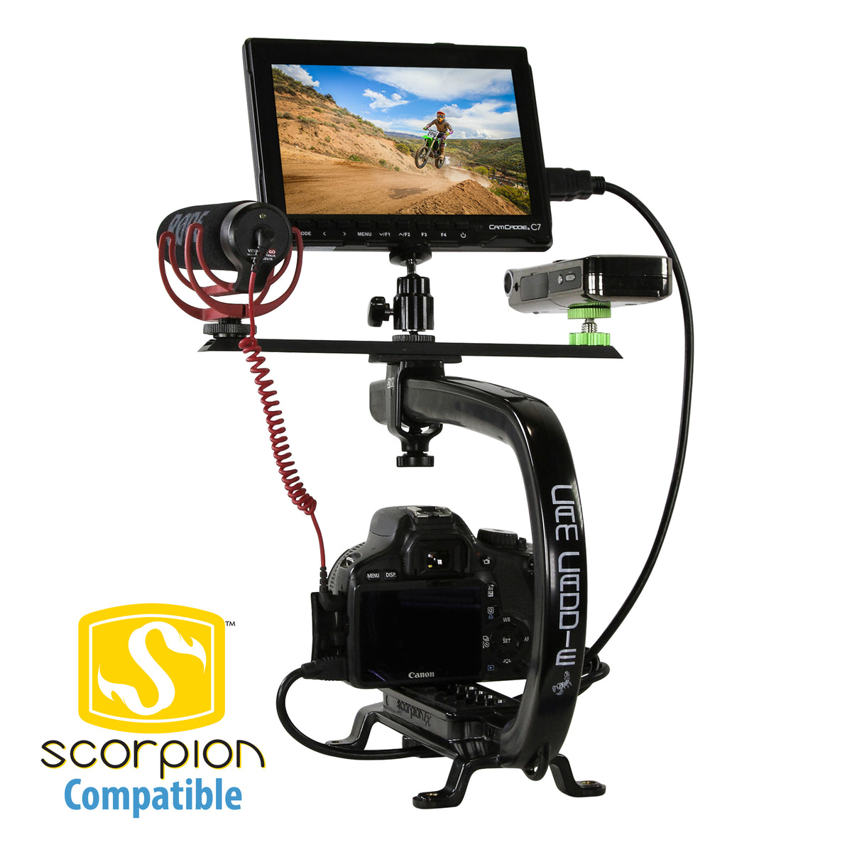 Cam Caddie C7 7&quot; 1280 x 800 HD IPS Field Monitor + Canon LP-E6 Battery Plate - Cam Caddie - The Original Universal Stabilizing Camera Handle