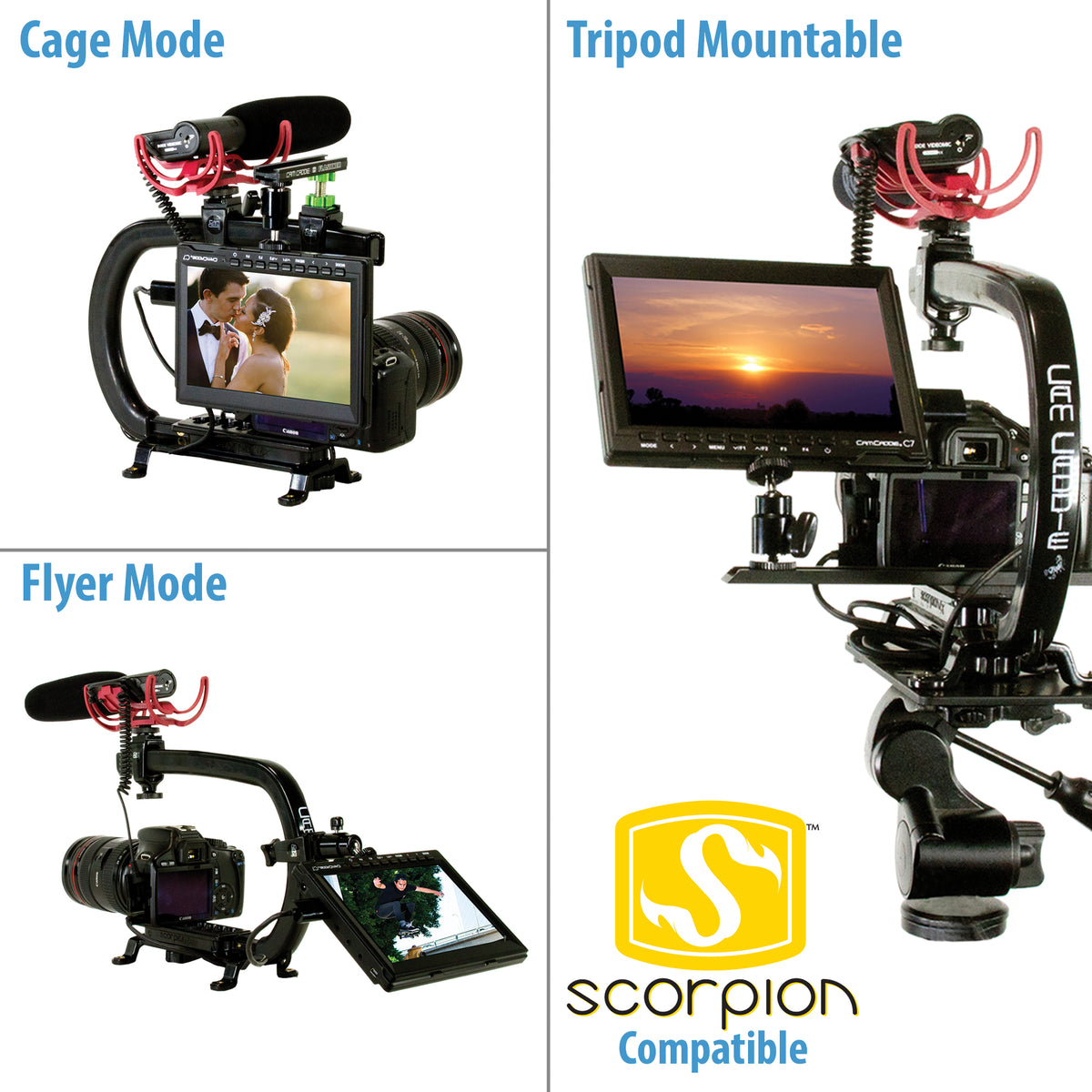 Cam Caddie C7 7&quot; 1280 x 800 HD IPS Field Monitor with AC Power Supply - Cam Caddie - The Original Universal Stabilizing Camera Handle