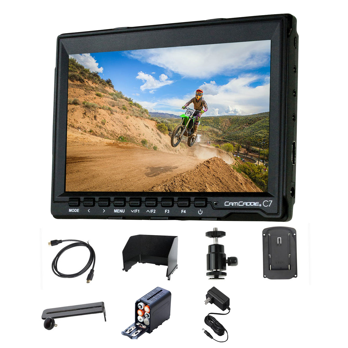 Cam Caddie C7 7&quot; 1280 x 800 HD IPS Field Monitor with EU Compatible Power Supply - Cam Caddie - The Original Universal Stabilizing Camera Handle