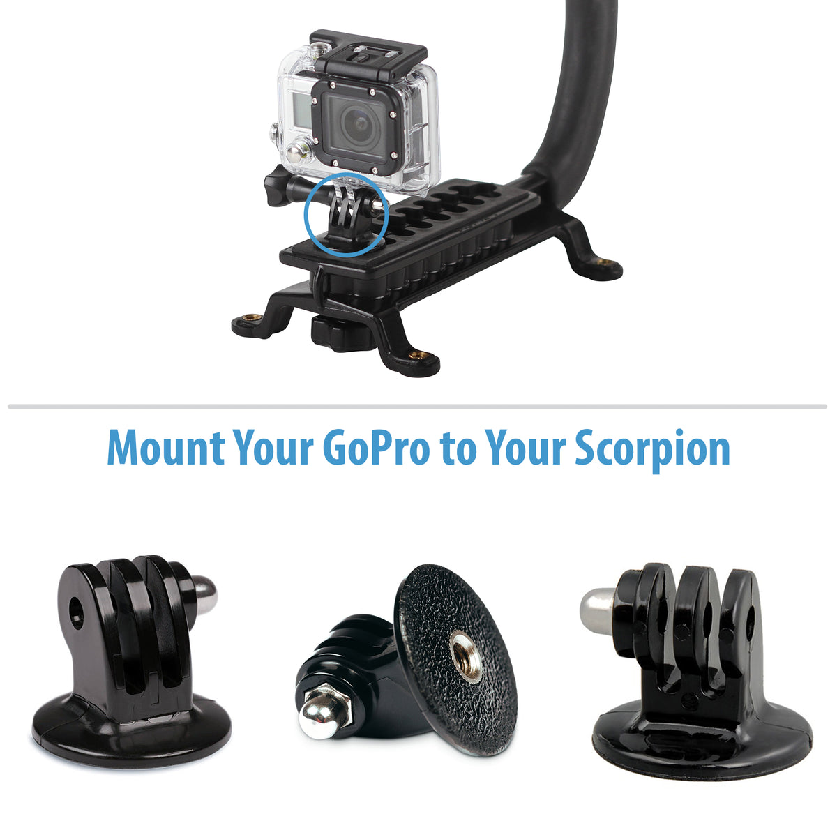 Cam Caddie GoPro Tripod Mount - Compatible with all Hero Models and Scorpion Camera Handles - Cam Caddie - The Original Universal Stabilizing Camera Handle
