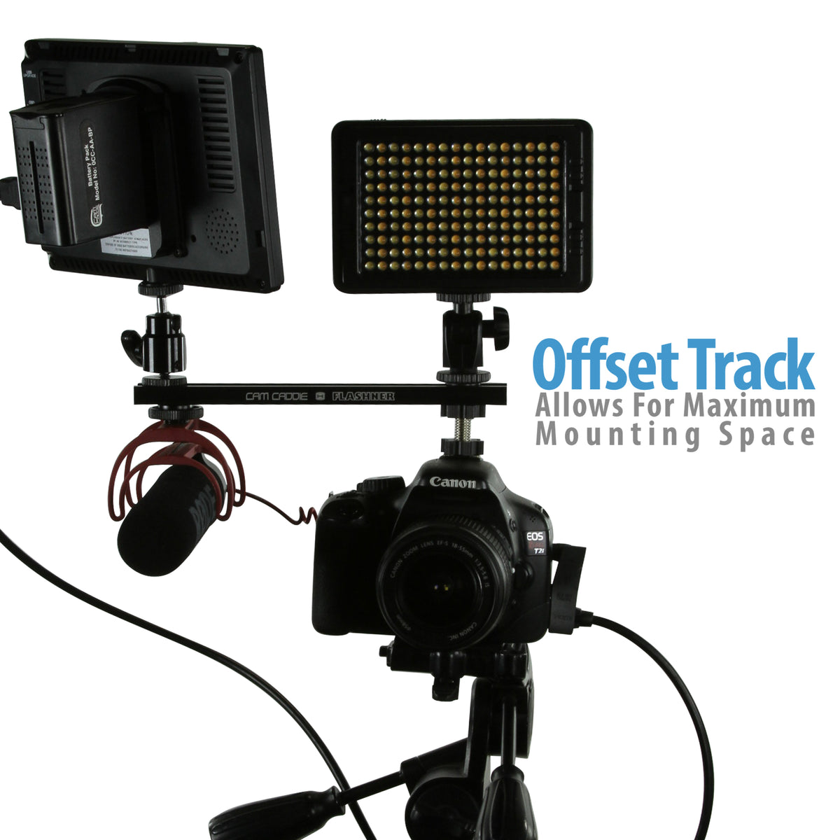 Cam Caddie 8 Inch Flashner Kit - Flash Shoe Extension Bracket for DSLR and Mirrorless Cameras - Cam Caddie - The Original Universal Stabilizing Camera Handle