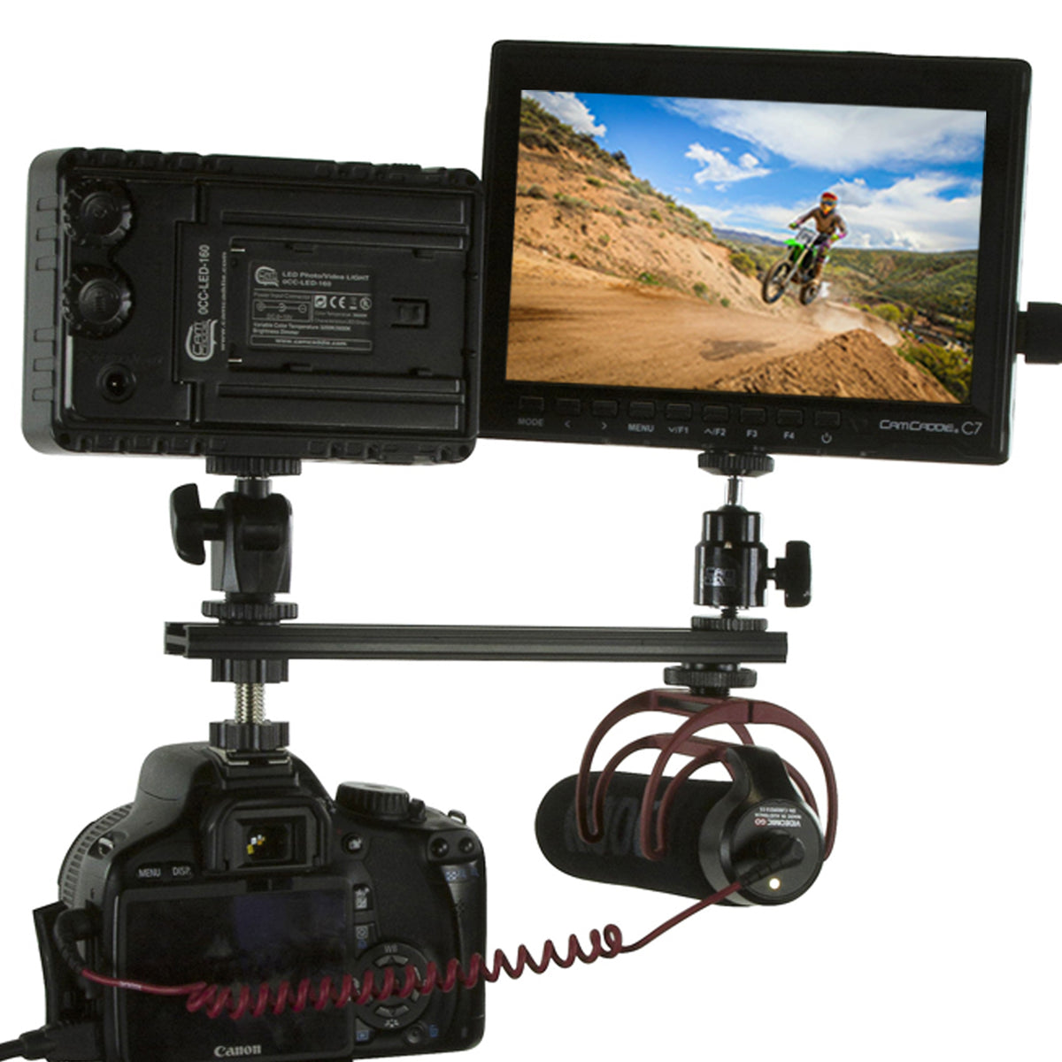 Cam Caddie 8 Inch Flashner Kit - Flash Shoe Extension Bracket for DSLR and Mirrorless Cameras - Cam Caddie - The Original Universal Stabilizing Camera Handle