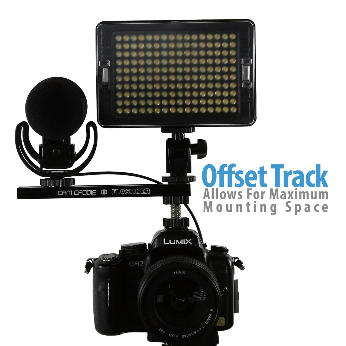 Cam Caddie 6 Inch Flashner Kit - Flash Shoe Extension Bracket for DSLR and Mirrorless Cameras - Cam Caddie - The Original Universal Stabilizing Camera Handle