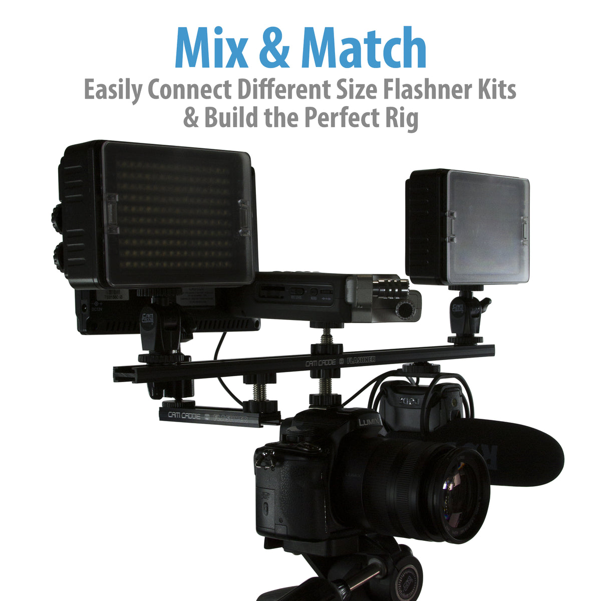 Cam Caddie 6 Inch Flashner Kit - Flash Shoe Extension Bracket for DSLR and Mirrorless Cameras - Cam Caddie - The Original Universal Stabilizing Camera Handle