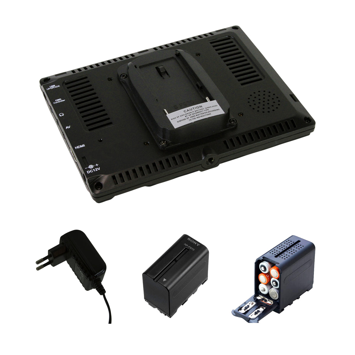 Cam Caddie C7 7&quot; 1280 x 800 HD IPS Field Monitor with EU Compatible Power Supply - Cam Caddie - The Original Universal Stabilizing Camera Handle