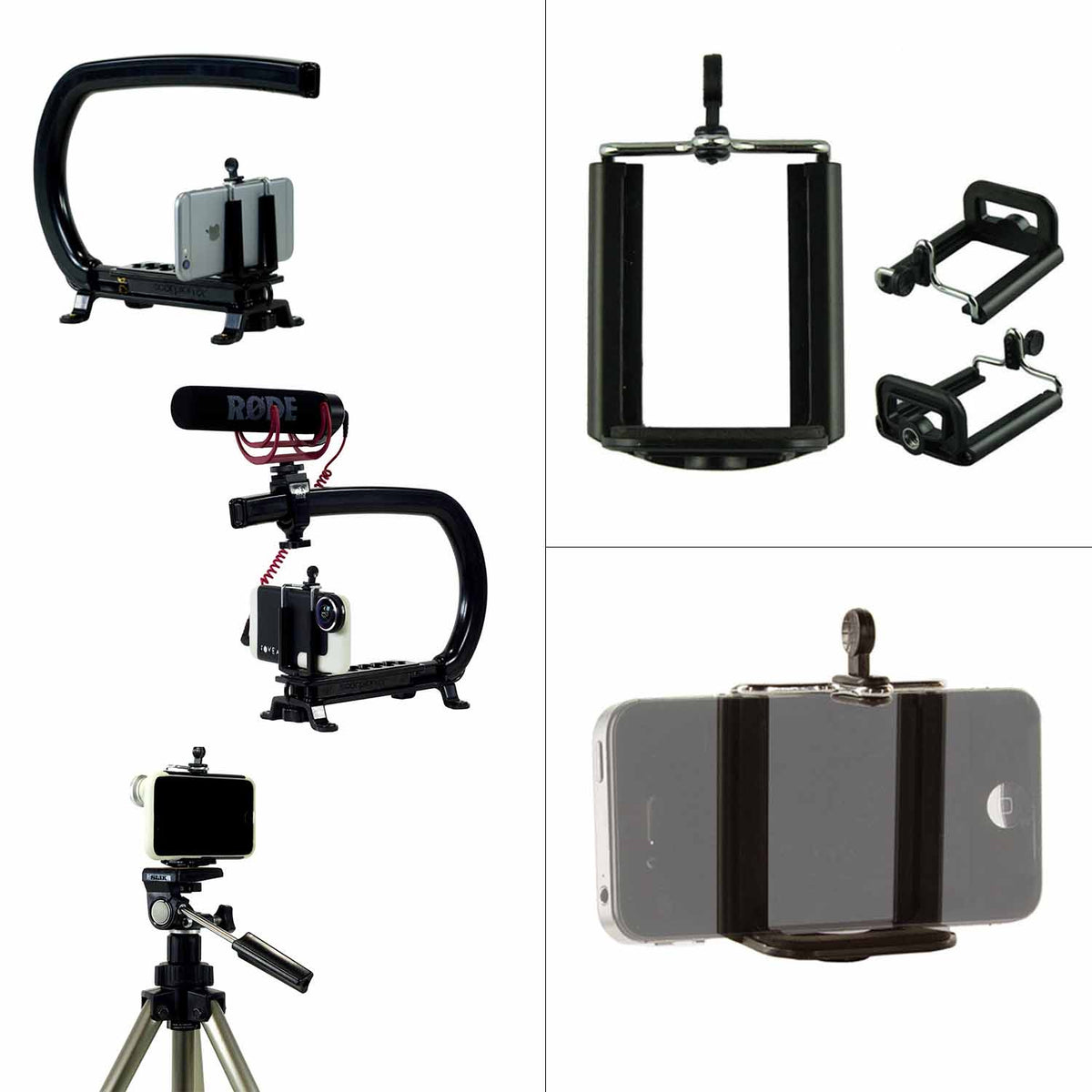 Cam Caddie Smartphone Camera Stabilizer Tripod Mount - Works with iPhone 12 Pro , Galaxy S20, Note 20 and More - Cam Caddie - The Original Universal Stabilizing Camera Handle