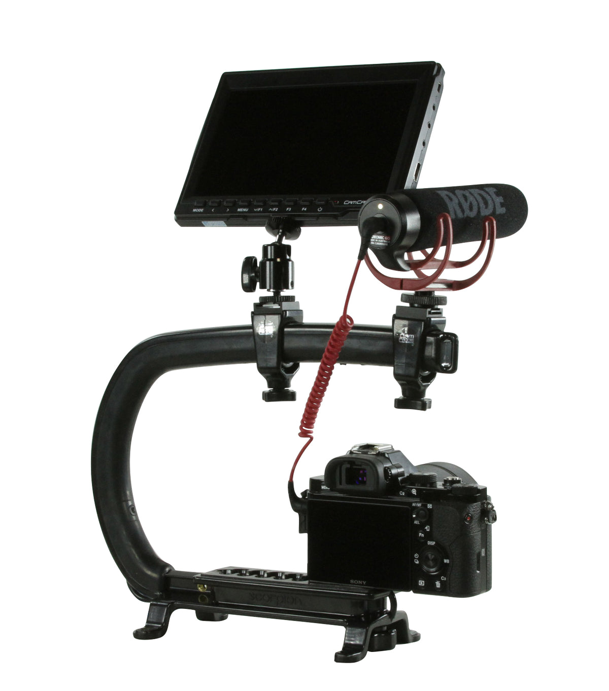 Cam Caddie Scorpion MAX Edition Universal Stabilzing Camera Handle - Includes 2 Accessory Shoes - Cam Caddie - The Original Universal Stabilizing Camera Handle