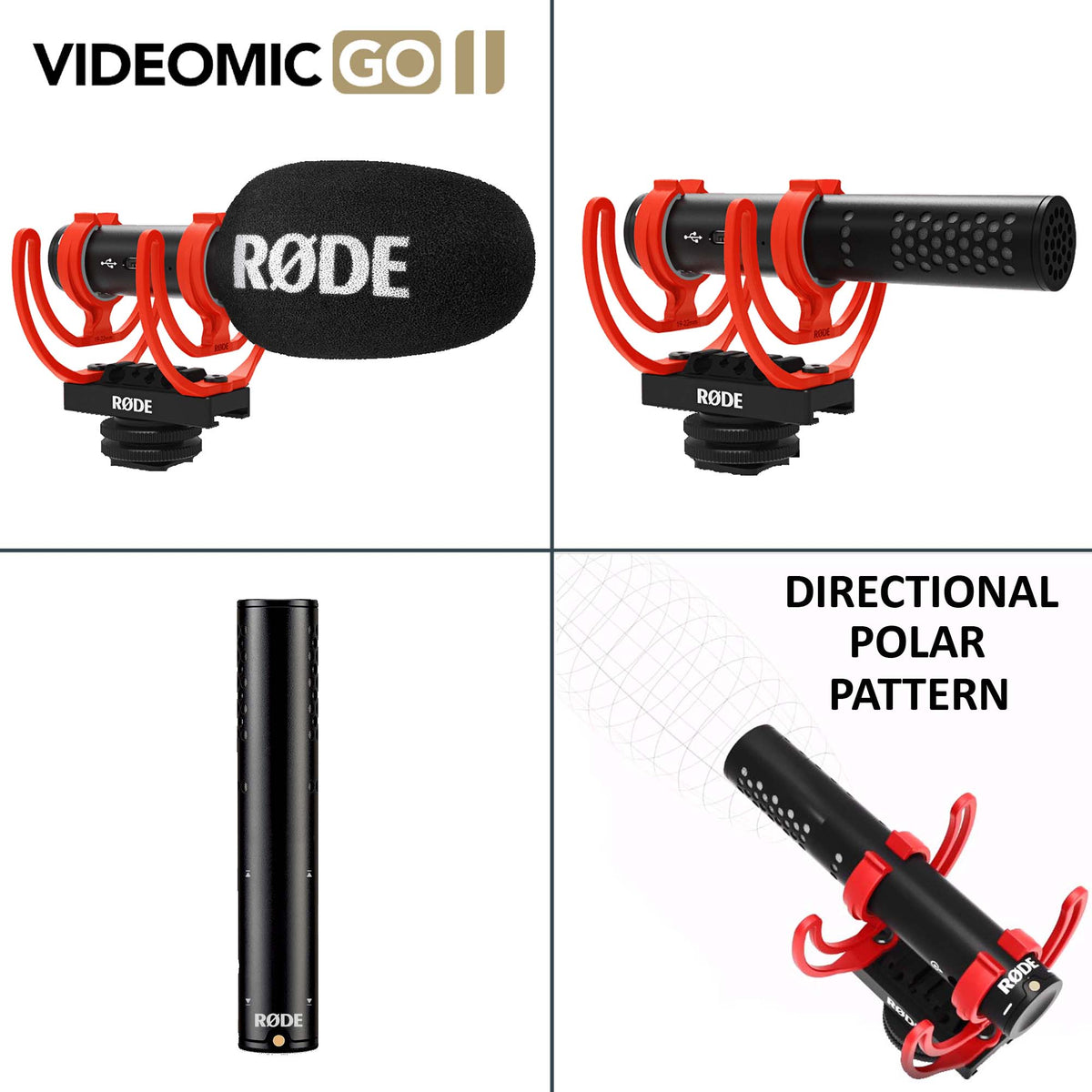Rode VideoMic GO II Ultracompact Analog/USB Camera-Mount Shotgun Microphone - CamCaddie.com