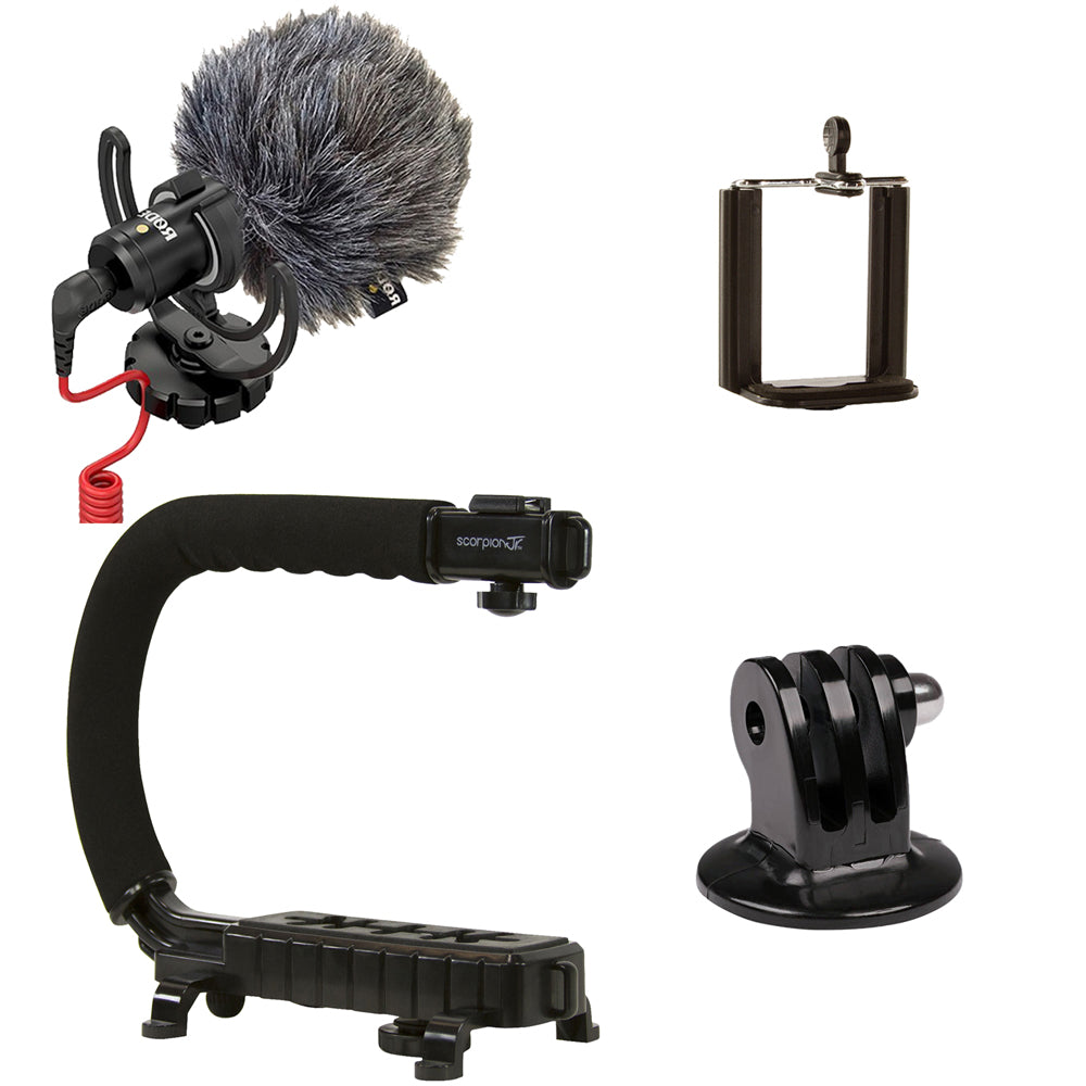 Cam Caddie Scorpion JR + RODE VideoMicro Camera Stabilizer/Microphone Bundle - Cam Caddie - The Original Universal Stabilizing Camera Handle