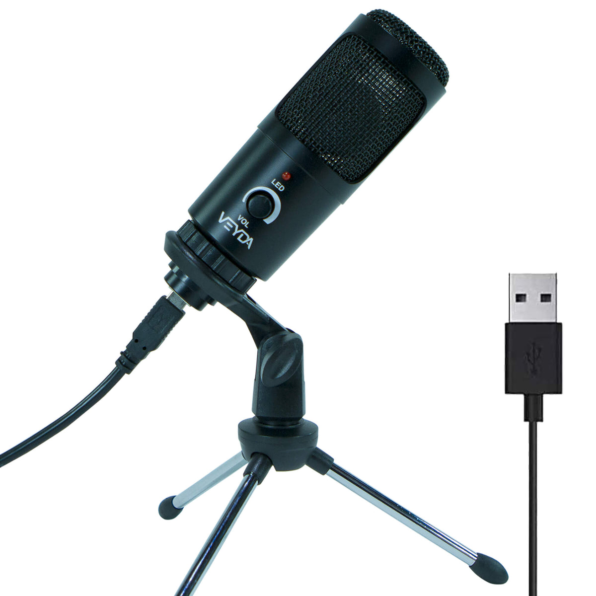 USB MICROPHONE LAPTOP DESKTOP COMPUTER - Professional Grade Plug &amp; Play - VEYDA - VD-CU1-T - CamCaddie.com