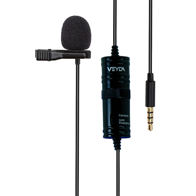 DSLR LAVALIER MICROPHONE - VD-PL1 POWERED VIDEO CAMERA LAV MIC - CamCaddie.com