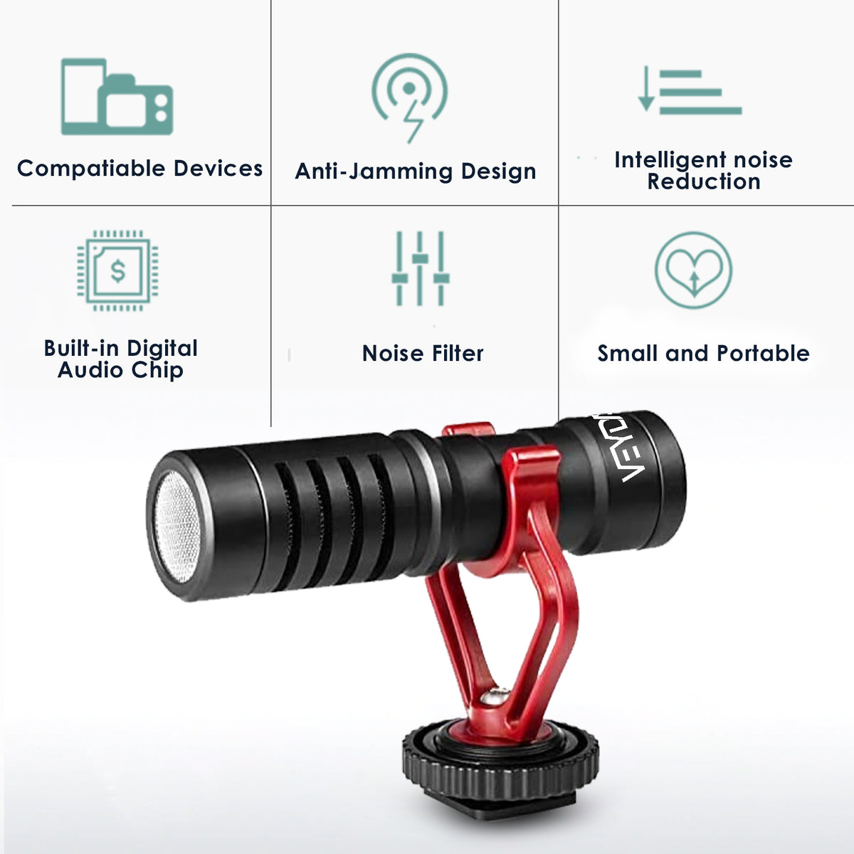 VEYDA VD-SG1 Universal Shotgun Microphone - CamCaddie.com