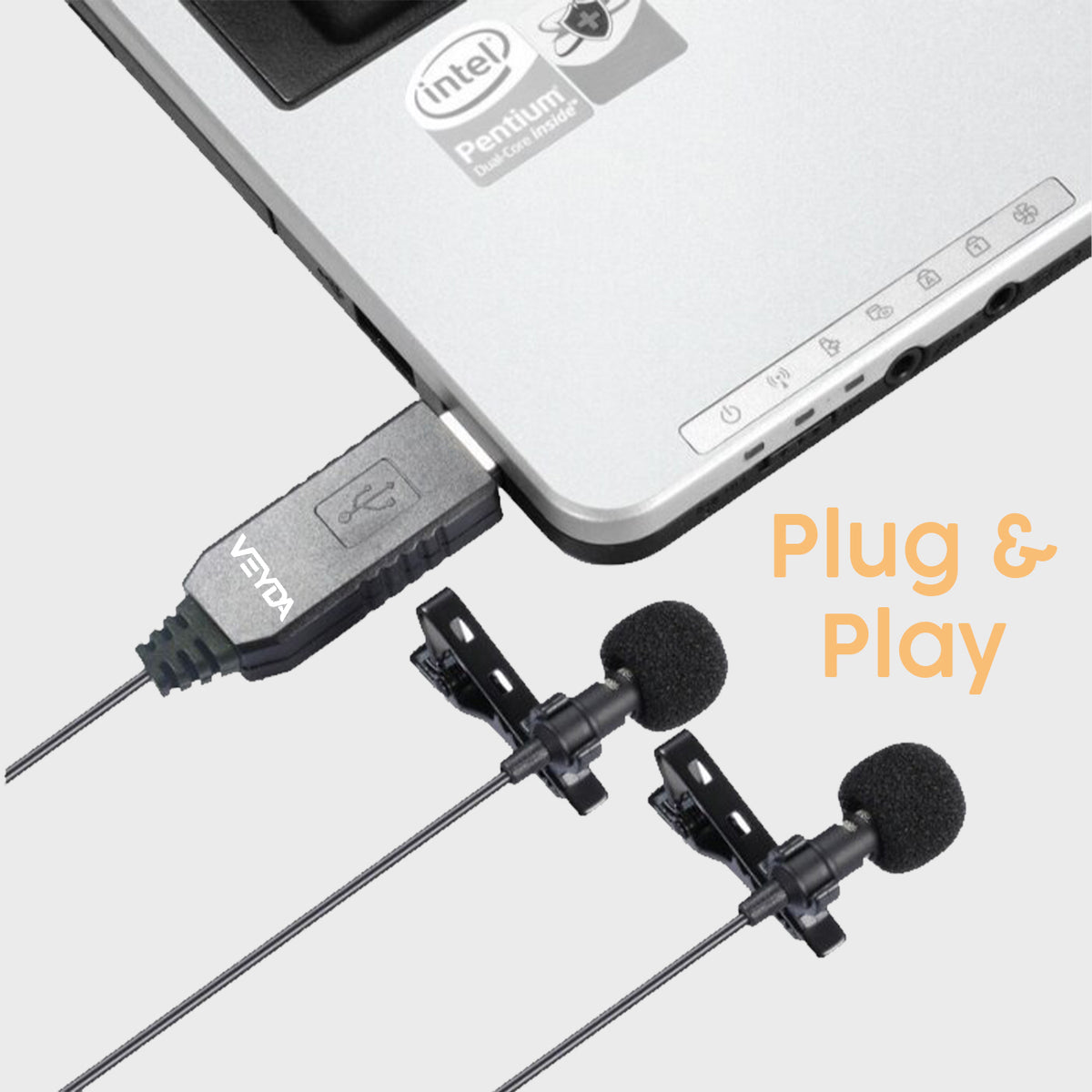 VEYDA VD-LU2 DUAL HEAD LAV MIC - CamCaddie.com
